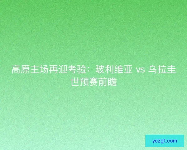 高原主场再迎考验：玻利维亚 vs 乌拉圭世预赛前瞻