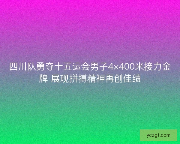 四川队勇夺十五运会男子4×400米接力金牌 展现拼搏精神再创佳绩