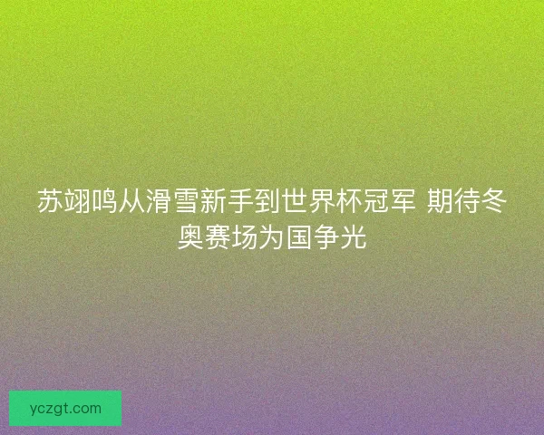苏翊鸣从滑雪新手到世界杯冠军 期待冬奥赛场为国争光 苏翊鸣从滑雪新手到世界杯冠军 期待冬奥赛场为国争光